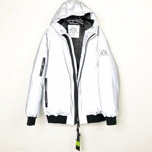 NORDEN silver insulated recycled puffer jacket